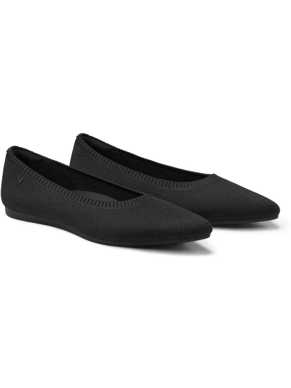 Vivaia Aria Black Point Toe Flat 9